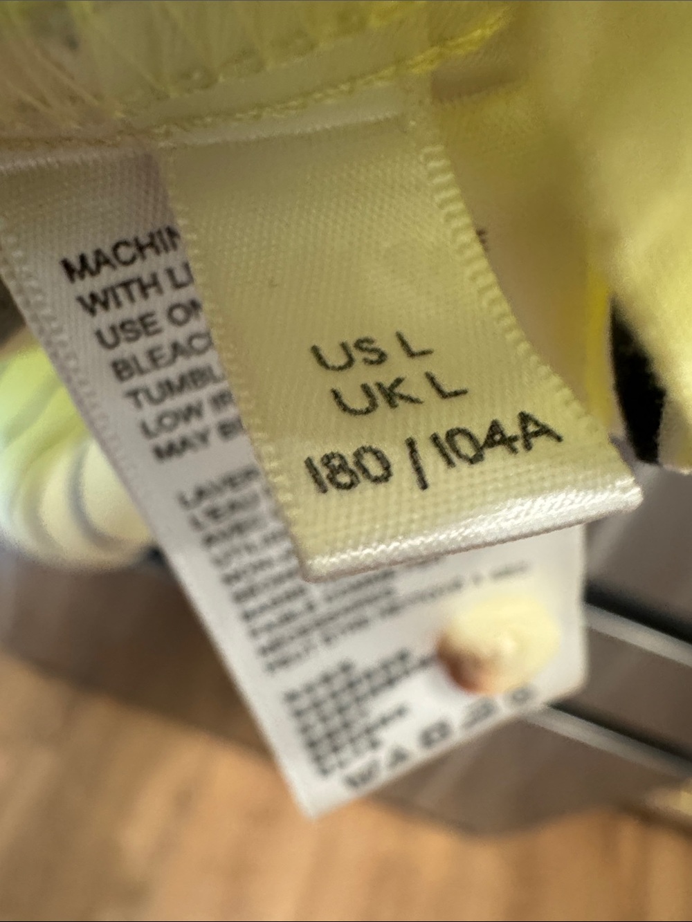 Women’s lime green/ Yellow Short-Sleeve Button-Up Shirt with Navy Stripes - Picture 2 of 5
